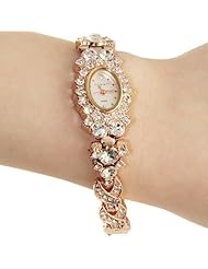 Ladies Watch New Fashion Womens Quartz Analog Pink Golden Bracelet Watch Wrist Watch Stylish