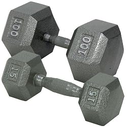 Champion Barbell 20-Pound Solid Hex Dumbell with Ergonomic Grip