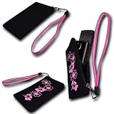 51hkDmBMW0L. SL160  sw mobile shop Handy Tasche RV Etui Hülle   Beutel in schwarz   Design Blume lila / violett S9 f. Nokia 701 / Nokia E6 00 / Nokia Lumia 800 / Samsung Wave Y / Samsung Galaxy Gio S5660 / Samsung Galaxy Y Pro B5510 / Samsung Omnia W / HTC Rhyme / HTC Explorer