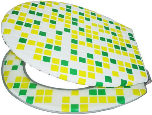 Puregadgets puregadgets the lemon and lime mosaic bathroom wc luxury toilet seat mos2