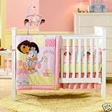 Review Bananafish  / Dora the Explorer 4 Piece Baby Crib Bedding Set by Baby Boom