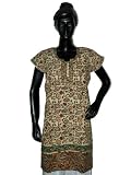 Cotton Kurtis-designer Khaki Gorgeous Kalamkari Print Paisley