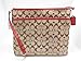 Coach 12CM Signature File Bag - Khaki/Classic Red