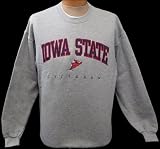 Large (L) NCAA Gray Iowa State Cyclones Embroidered Crew Neck Sweatshirt