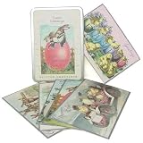 12 Easter vintage Cavallini Glitter Vintage Carte Postale Cards (6 different designs), One