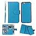 iPhone 6 Plus Case, VAMVAZ Fashion Wristlet Crazy Horse Pattern 2 In 1 Detachable Magnetic PU Leather Wallet Flip Double Card Pockets Purse Case Cover Skin For 5.5