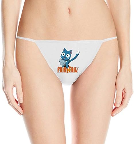 Women's Happy Cat Fairy Tail Japan Manga Sexy V-string Thong Panty M White