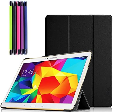 LOOPEE Samsung Galaxy Tab S 10.5 Folding Case - Ultra Slim Lightweight Smart-shell Stand Folio Case for Samsung Galaxy Tab S 10.5 Inch Tablet, 5 Colors Available (Black)