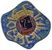 13 MARA Collectible Stoneware ODD SHAPED DINNER PLATE Celestial SUN Blue Design