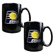 Indiana Pacers NBA 2pc Black Ceramic Mug Set - Primary Logo by Great American Products