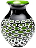 Ashbury Green White and Black Glass Vase