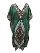 Green Kaftan Printed Caftan Nightgown Boho Hippy