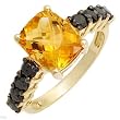 FPJ Wonderful Ring With 3.81ctw Precious Stones - Genuine Diamonds and Citrine Well Made in Yellow Gold - Certificate Available.