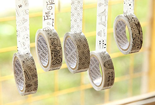 10 Rolls 1.5cm*10m Cute Cartoon Lovely DIY Paper Sticker Adhesive Sticker Decorative Sticker Washi Tape