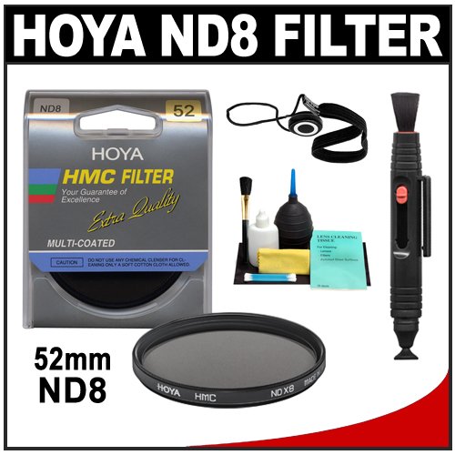Hoya 52mm HMC ND8 Multi-Coated Neutral Density Filter + Accessory Kit for Canon, Nikon, Sony, Olympus & Pentax Lenses
