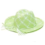 Girls Accessories Green White Straw Cowgirl Hat Pageant Up by Sophias Style