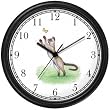 Siamese Cat Chasing Butterfly Cat - JP - Wall Clock by WatchBuddy Timepieces (Black Frame)