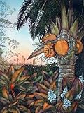Hand-Colored Etching Tropical Blast III by Dan Mitra, edition of 750