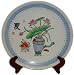 Vintage Handpainted Porcelain Plate - Lotus, Persimmon fruit and Wish Wand