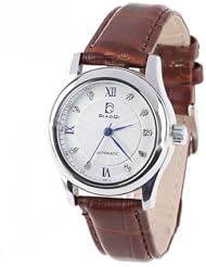 Womans Mechanical Watch Lady Wristwatch Timepiece Stem-winder with See-through Interior - Brown SWWM2-67494