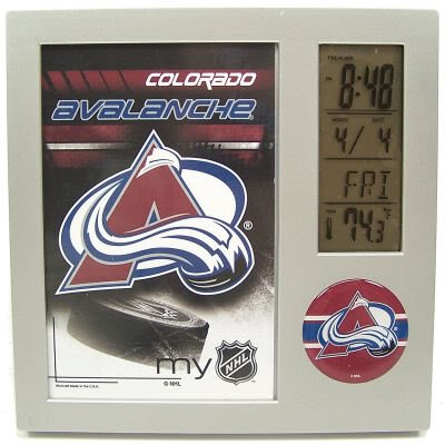 Colorado Avalanche Lcd Desk Clock Alarm Photo Frame Picture