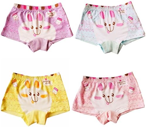 Pro1rise®Baby Girls Underwear Cartoon Rabbit Briefs Underpants Boyshort Multi-color 4 Pack