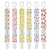Babygoal Pacifier Clips for Girls, 6 Pack Pacifier Holder Fits Most Pacifier Styles &Teething Toys and Baby Shower Gift 6PS14
