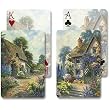 An Old Fashioned Cottage / The Old Garden Path - Bridge Double Deck Playing Cards