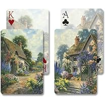 Furniture online: An Old Fashioned Cottage / The Old Garden Path - Bridge Double Deck Playing Cards