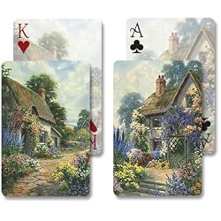 An Old Fashioned Cottage / The Old Garden Path - Bridge Double Deck Playing Cards