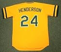 RICKEY HENDERSON Oakland Athletics Majestic Cooperstown Throwback Baseball Jersey
