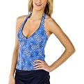 Merona&reg; Women's Halterkini Pailsey Print - Blue/Black/White