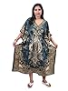 Kaftan Dress Grey Printed Beach Coverup Loungerwear Womens Maxi Caftan One Size