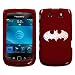 BLACKBERRY AT&T TORCH 9800 HARD PLASTIC DESIGN RED AND WHITE BATMAN LOGO SWAROVSKI CRYSTAL DIAMOND SNAP ON CASE COVER