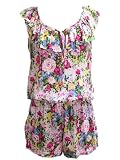 Bold Floral Print Scoopneck and Tie Romper