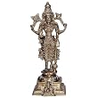 Lord Vishnu Brass Statue Antique Figurines 8.5 x 3.25 x 3 inches (vishnub002)