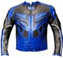 MOTORCYCLE SPEED RACING ARMOR LEATHER JACKET Blue