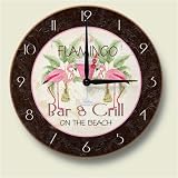 Wood clock~ Flamingo Lounge ~Artworks Home Accents~ large kitchen wall clocks~ code 144