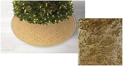 Sandra Lee 52" Glided Gatherings Christmas Tree Skirt - Gold