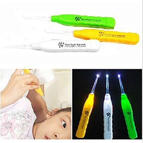 3 Piece New Luminous LED Flashlight Dig Ear Grilled Ear Clean Mon Help Kids Wax Remover