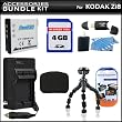 Exclusive Accessory Kit For The Kodak Zi8 Pocket Video Camera & Kodak PLAYSPORT Package Includes 4GB Memory + Kodak Klic-7004 Replaacement battery (1100MAH) + 1 Hour Charger + Slim Hard Case + Gripster Tripod + LCD Screen Protectors + More