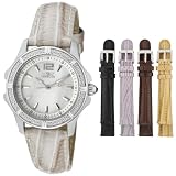Invicta Women's 11782 Wildflower Mother-Of-Pearl Dial Silver Tone Leather Watch Set