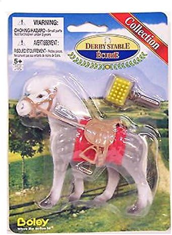 Derby Stable Flocked Horse with Comb ~ Gray and White with White Mane