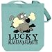 Canvas Tote Bag Green Water LUCKY Dogs