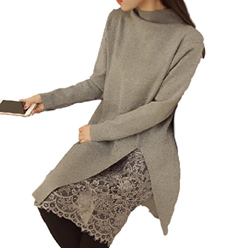 ナナコレクション Nana_Collection 冬 レアデザイン 裾 スリット レース 上品 シック シンプル きれいめ 膝丈 大人 可愛い レディース チュニック ワンピース