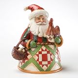 Jim Shore Heartwood Creek from Enesco Santa with Rooster Figurine 4.75 IN