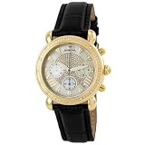 Just Bling Ladies JB-6210L-A Victory Black Gold Leather Diamond Watch