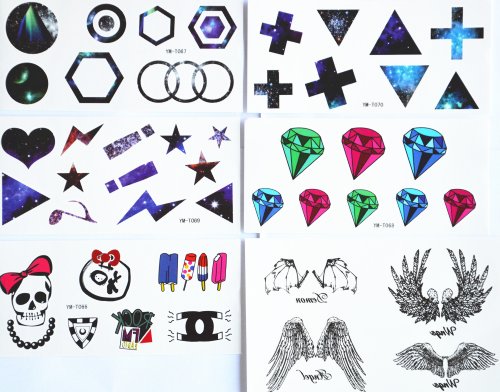 GGSELL GGSELL fashion design hot selling temporary tattoo stickers combination 5pcs/package different designs, it includes different shapes/cross/triangel/star/heart/diamond/skull/ice cream/angel wing/etc. GGSELL GGSELL fashion design hot selling temporary tattoo stickers combination 5pcs/package different designs, it includes different shapes/cross/triangel/star/heart/diamond/skull/ice cream/angel wing/etc.