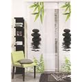 FL�CHENVORHANG 60cm breit x 245cm lang Gardine STEINE+BAMBUS Vorhang mit Flauschband