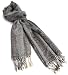 V Fraas Women's Ornamental Stripe Wrap,Charcoal,28x80